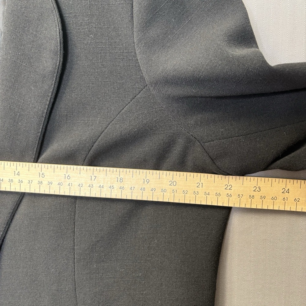 Sag Harbor Officecore Blazer Womens 16 Black Open Front Workwear Minimalist - Picture 5 of 12
